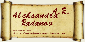 Aleksandra Radanov vizit kartica